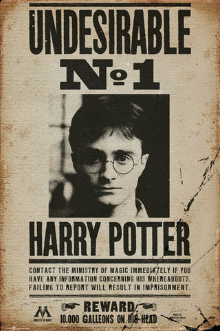 Maxi Poster, Undesirable No. 1 Harry Potter poster, - PosterGully