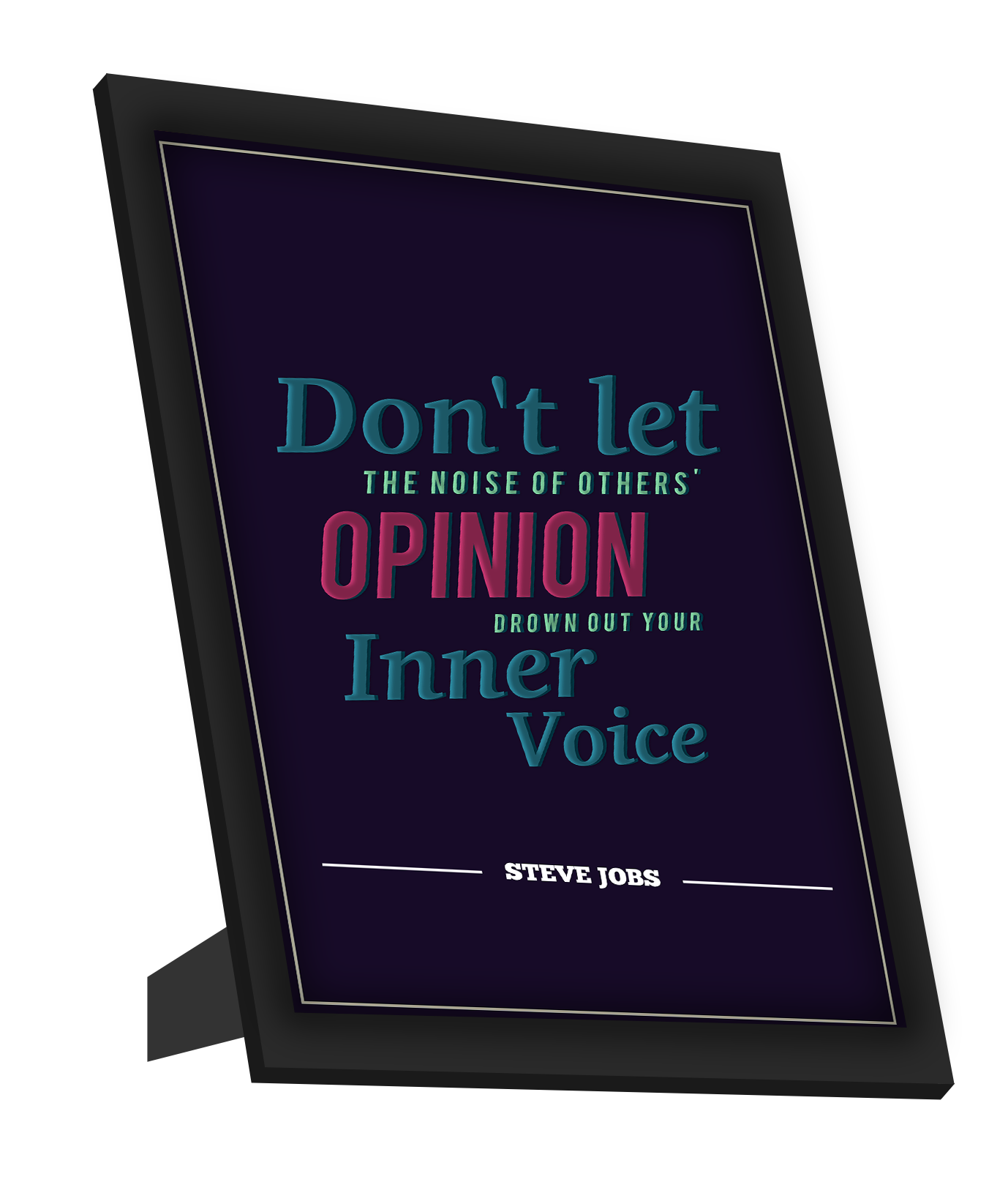 Framed Art, Follow Inner Voice Steve Jobs Motivational Framed Art, - PosterGully