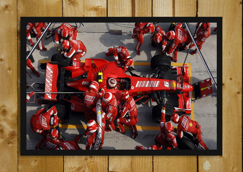 Glass Framed Posters, Formula One Ferrari Pitstop Glass Framed Poster, - PosterGully - 1