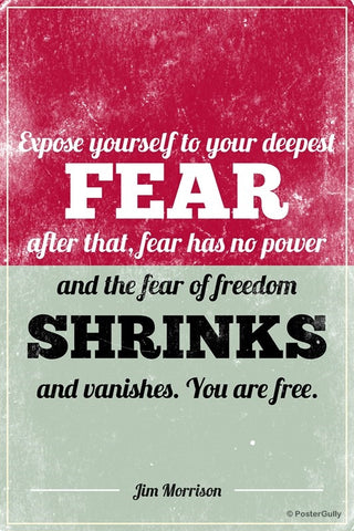 Wall Art, Freedom From Fear Jim Morrison Doors Quote, - PosterGully