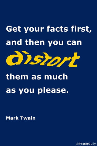 PosterGully Specials, Get Facts Right | Mark Twain Quote, - PosterGully