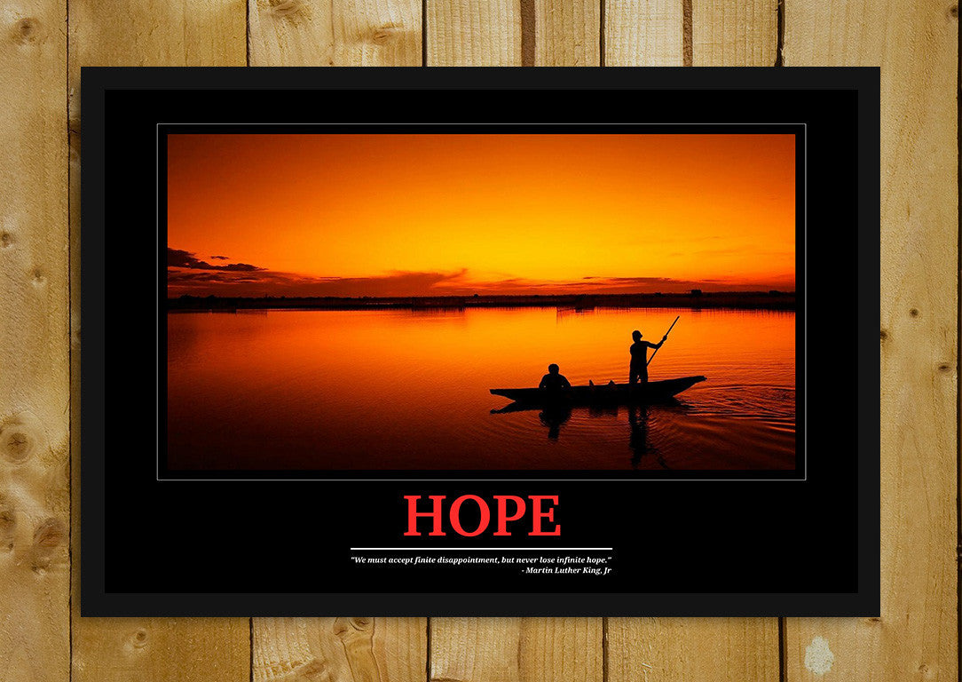 Glass Framed Posters, Hope Motivational Glass Framed Poster, - PosterGully - 1