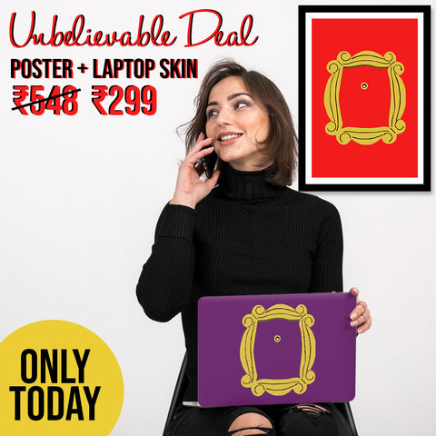 FRIENDS Peephole Laptop Skin & Poster Combo @ Unbelievable Rs. 299 - 30%+50% off TODAY ONLY