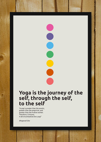 Glass Framed Posters, Inspirational Yoga Quote  Bhagavad Gita Glass Framed Poster, - PosterGully - 1