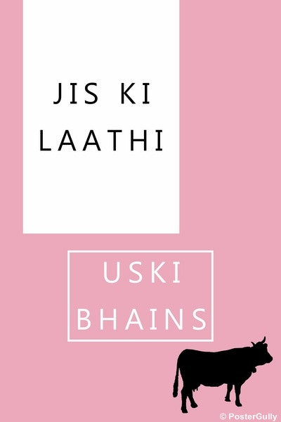 Wall Art, Jiski Laathi Hindi Humour, - PosterGully