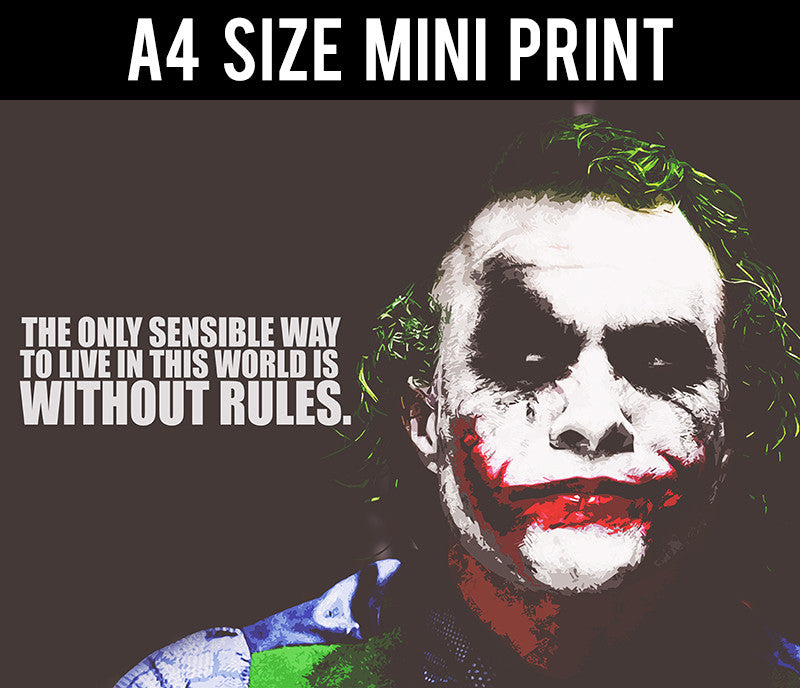 Joker Quote Without Rules Mini Print Buy HighQuality Posters and
