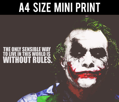 Mini Prints, Joker Quote | Without Rules | Mini Print, - PosterGully