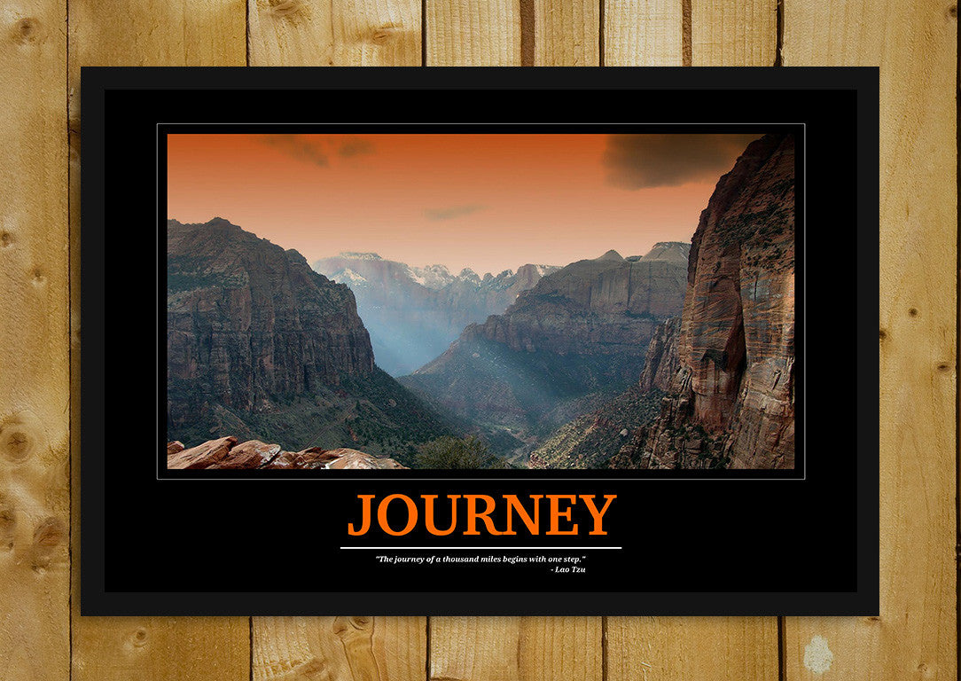 Glass Framed Posters, Journey Motivational Glass Framed Poster, - PosterGully - 1