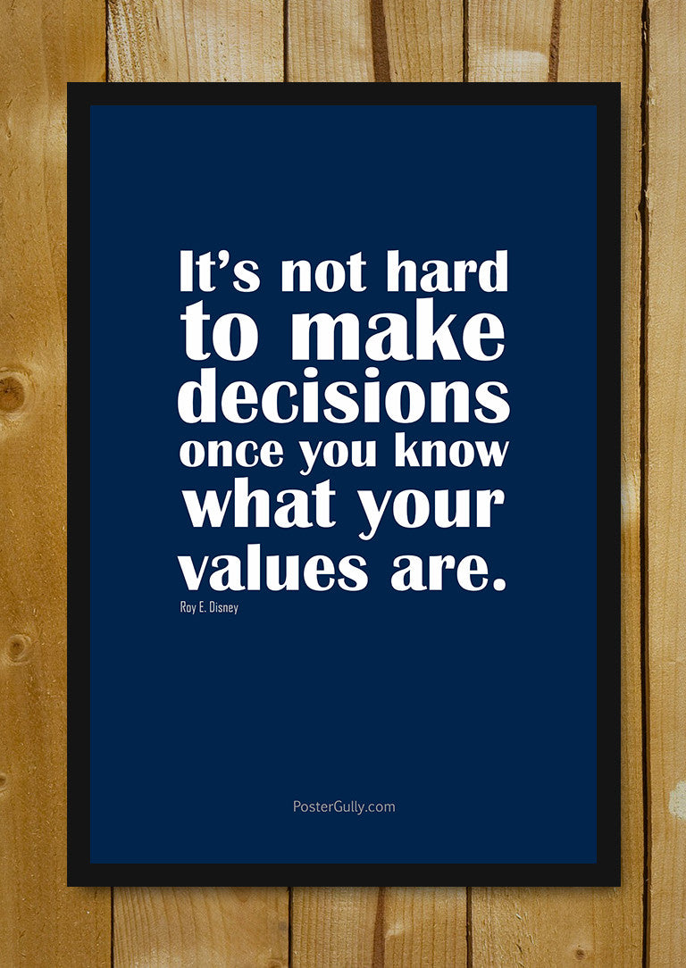 Glass Framed Posters, Know Your Values Glass Framed Poster, - PosterGully - 1