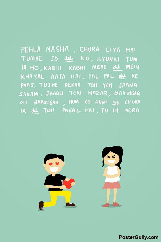 Wall Art, Pehla Nasha Love Illustration Artwork, - PosterGully - 1