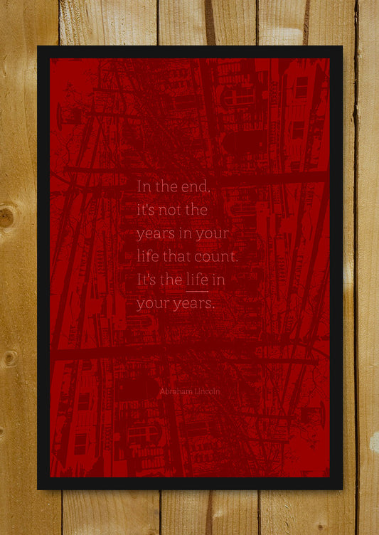 Glass Framed Posters, Life In Years Abraham Lincoln Glass Framed Poster, - PosterGully - 1