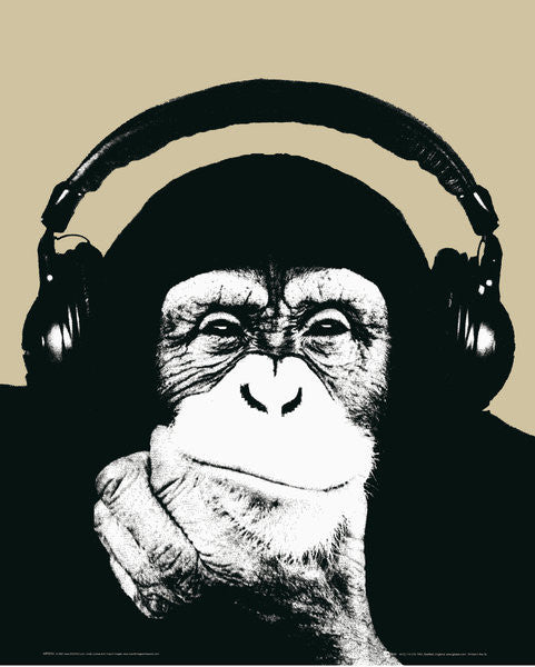 Art Print (Medium), Steez (Headphone Chimp) Art, - PosterGully