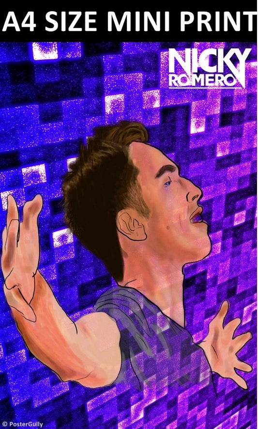 Mini Prints, Nicky Romero Purple Art | Mini Print, - PosterGully