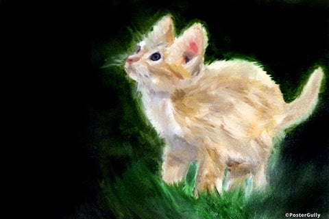 Wall Art, Cute Kitten Oil Painting