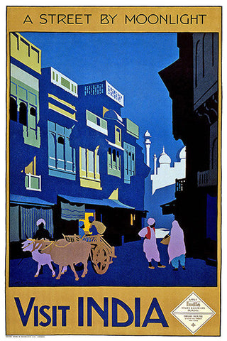 Wall Art, Visit India - A Street By Moonlight, - PosterGully