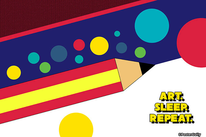 Wall Art, Art Sleep Repeat, - PosterGully - 1