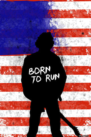 Brand New Designs, Born To Run Bruce Sprinsteen Back, - PosterGully - 1