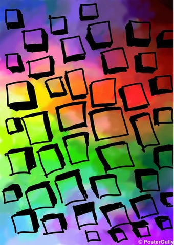 Wall Art, Colour Box Cubes, - PosterGully