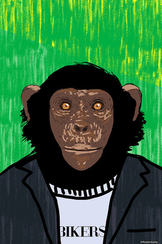 Wall Art, Monkey Biker Humour, - PosterGully - 1
