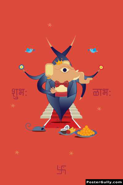 Wall Art, Subh Labh Ganesha Artwork