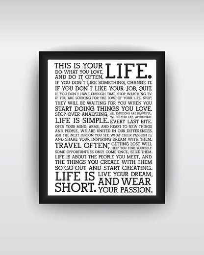 Framed Art, This Is Life Framed Art Print, - PosterGully - 2