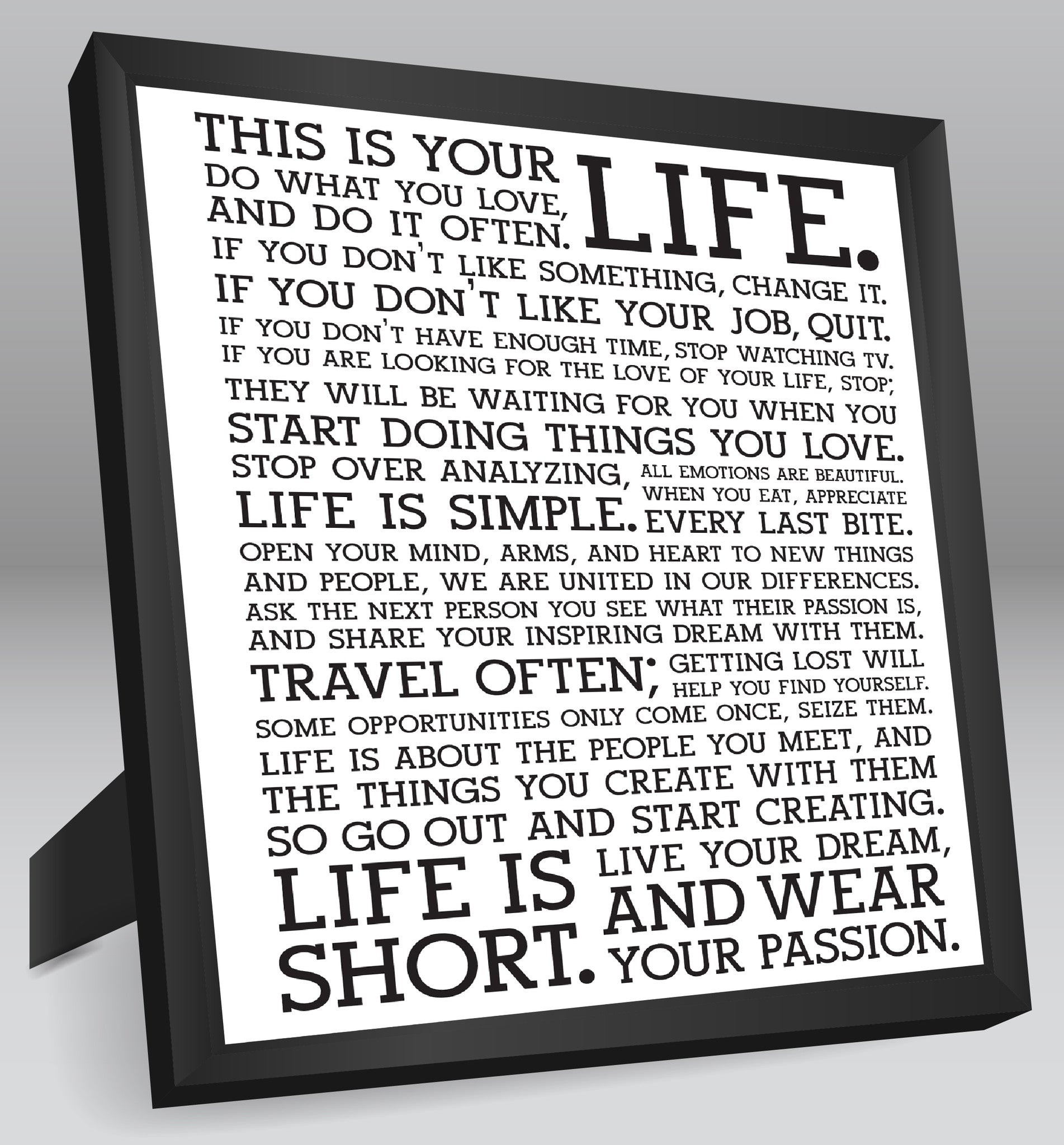 Framed Art, This Is Life Framed Art Print, - PosterGully - 1