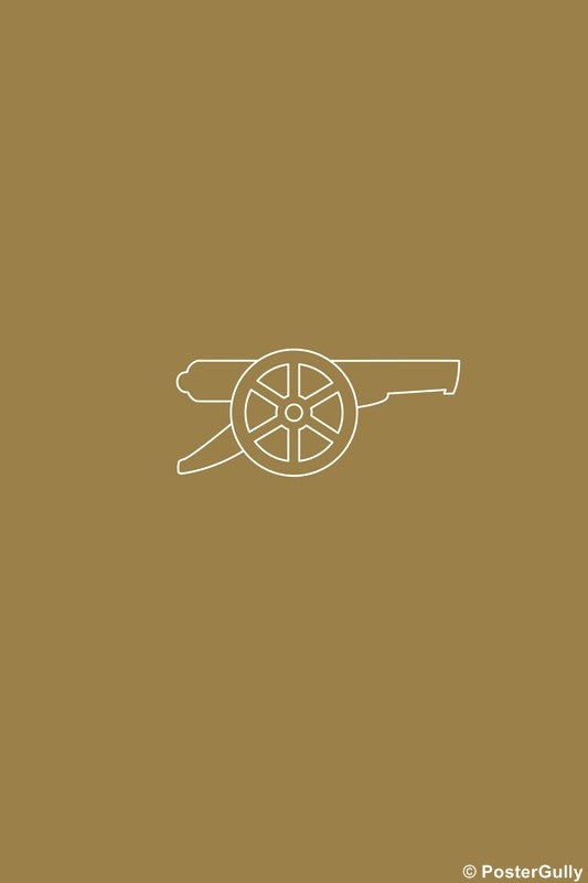 Wall Art, Arsenal F.C Gold Minimalist