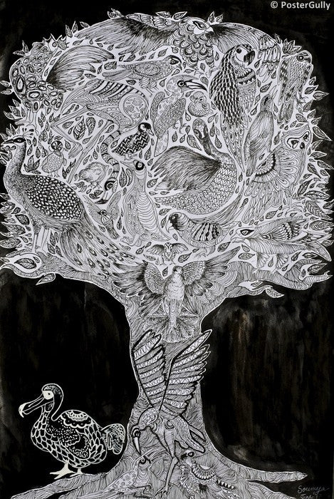 PosterGully Specials, Tree Of Life | Pencil Sketch, - PosterGully