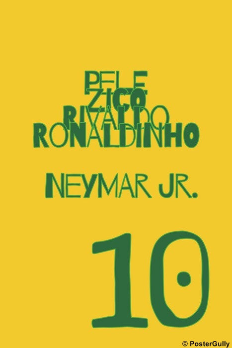 Wall Art, Neymar Jr. 10 Artwork