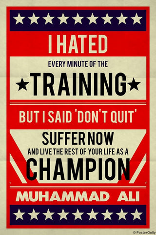 Wall Art, Muhammad Ali | I Hated Training Retro, - PosterGully