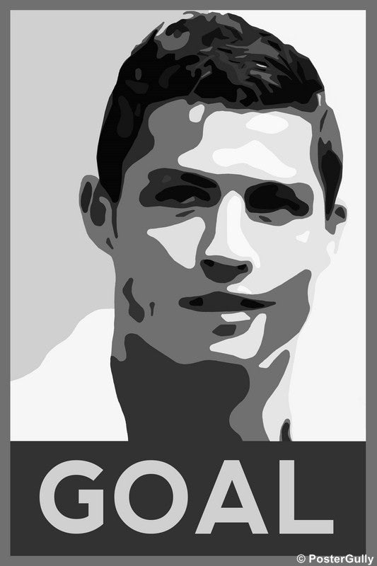 Wall Art, Cristiano Ronaldo B&W Artwork | GOAL