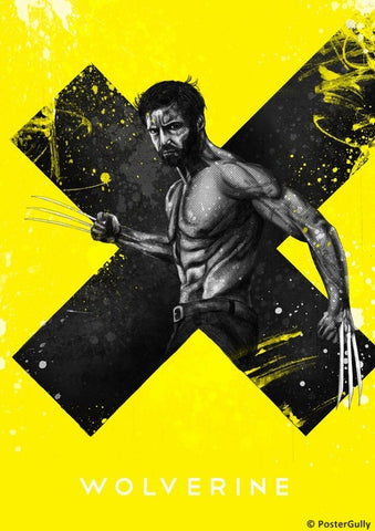 Wall Art, Wolverine | Yellow Artwork, - PosterGully