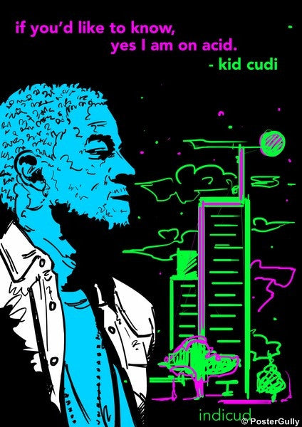 Wall Art, Kid Cudi Artwork, - PosterGully