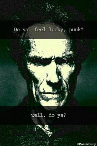 Wall Art, Feel Lucky, Punk? Clint Eastwood, - PosterGully
