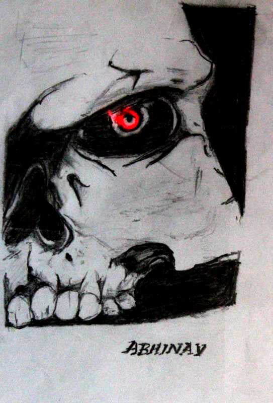 Wall Art, Skull Sketch Artwork