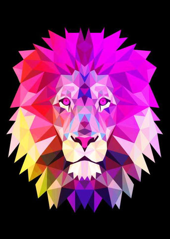 Brand New Designs, Colorful Polygon Lion Artwork