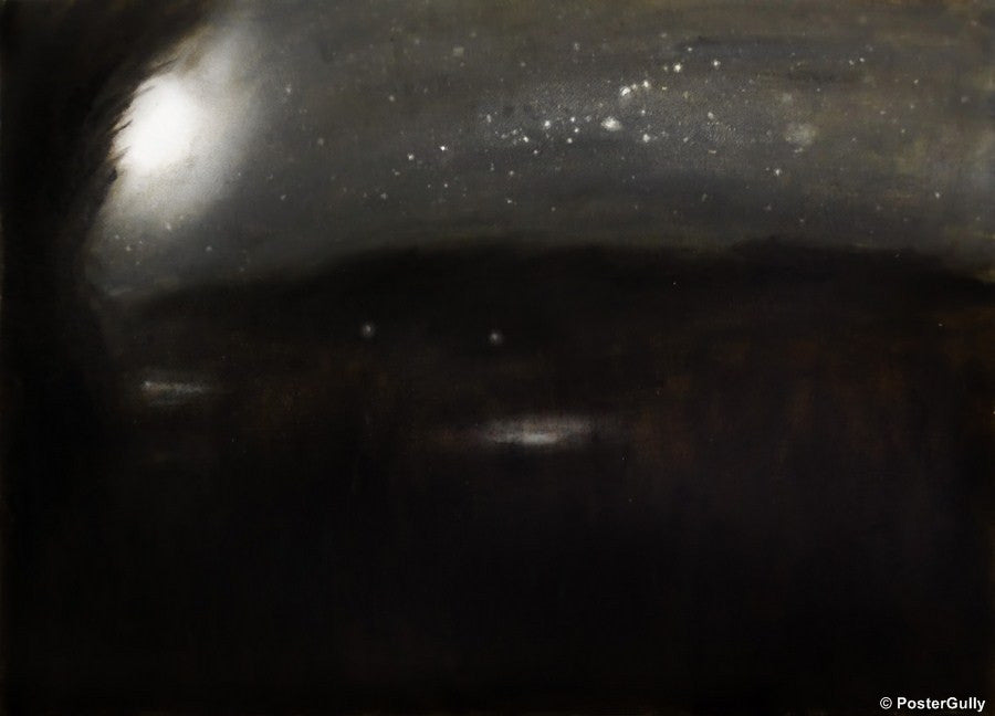 Wall Art, Moon & The Stars Oil Painting, - PosterGully