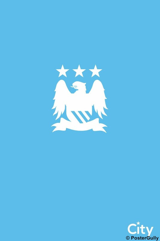 Wall Art, Manchester City Minimalist Blue