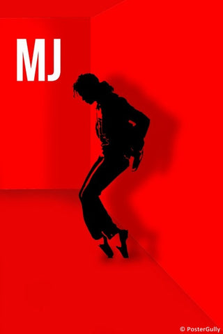 Wall Art, Michael Jackson Red Artwork, - PosterGully