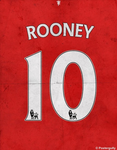 PosterGully Specials, Rooney Manchester United Jersey Minimal, - PosterGully
