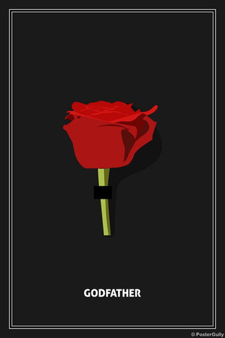 Wall Art, Godfather | Minimal Red Rose, - PosterGully