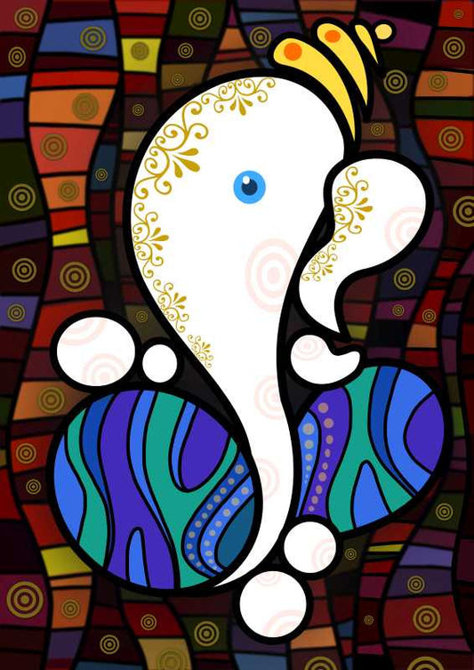 Wall Art, Lord Ganesha Abstract Artwork