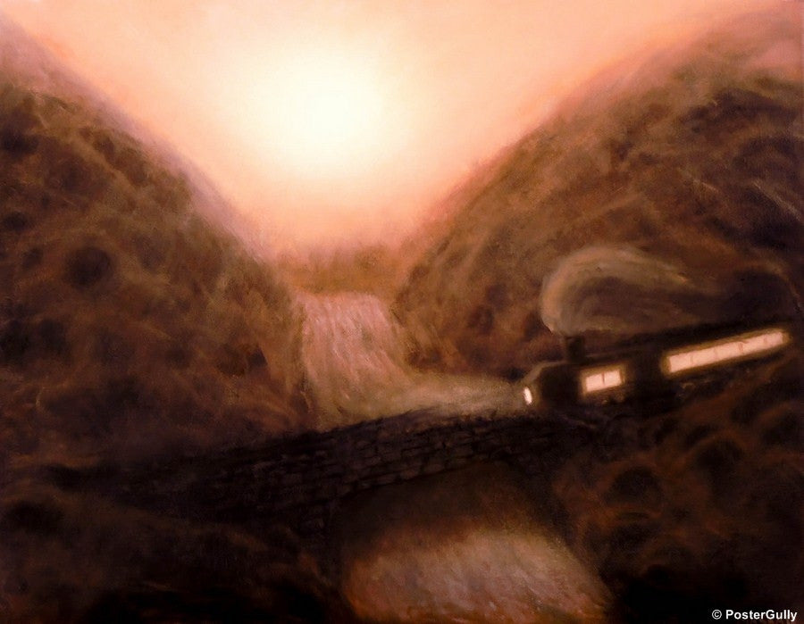 Wall Art, Sunset Over Mountains, - PosterGully