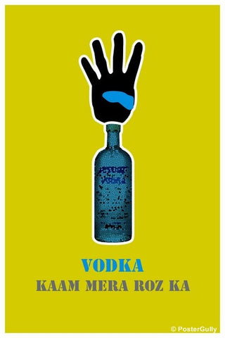 Wall Art, 4 Bottle Vodka Kaam Roz Ka, - PosterGully
