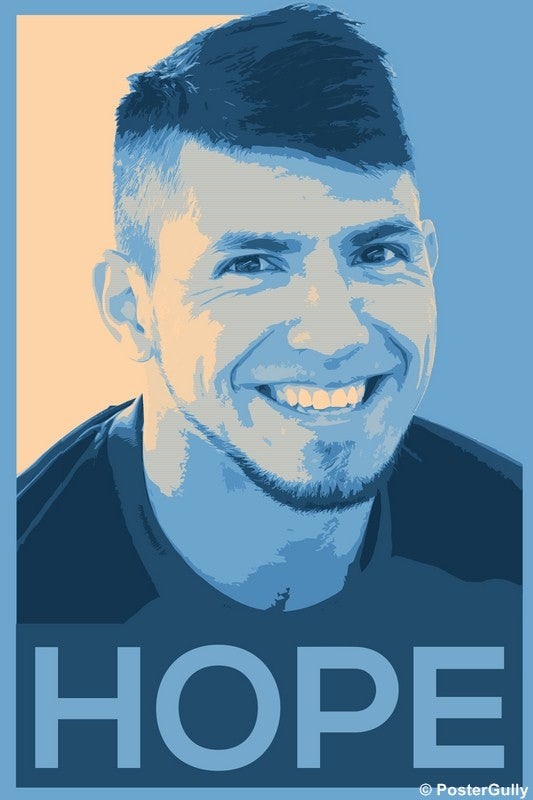 Wall Art, Sergio Aguero | Manchester City HOPE