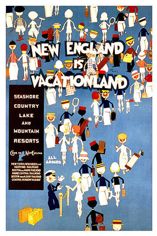Wall Art, New England Is Vacation Land, - PosterGully