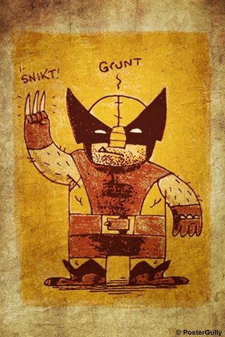 Wall Art, Clumsy Wolverine Artwork, - PosterGully