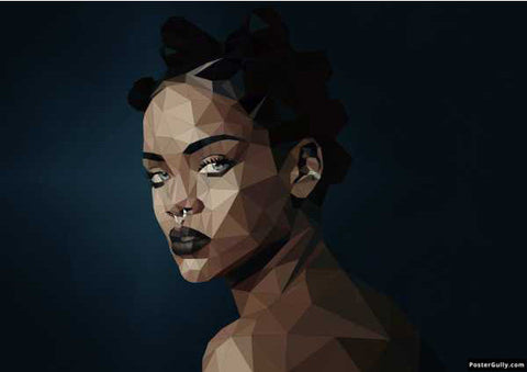 Wall Art, Rihanna Polygon Pop Singar Artwork