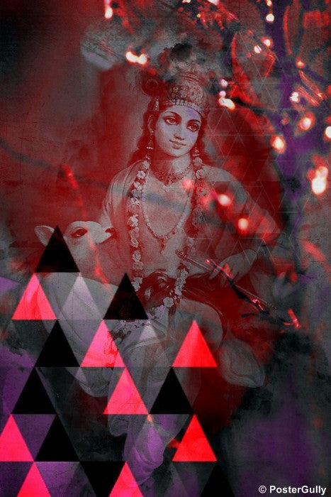 Wall Art, Lord Krishna Reprise, - PosterGully