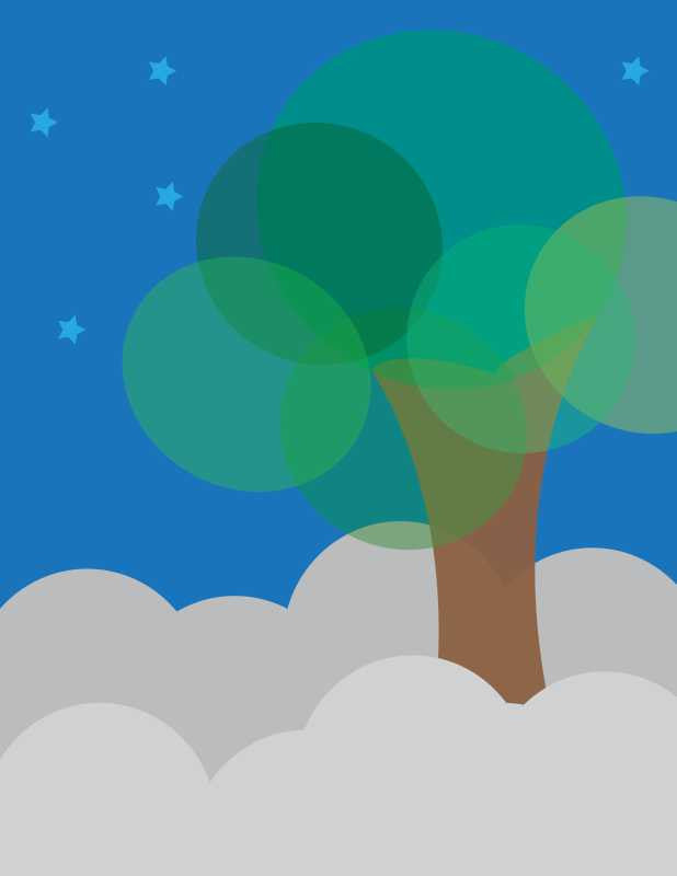 Wall Art, Clouds Tree Artwork